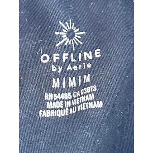 Offline by Aerie Womens The Hugger High Waisted Crackle Leggings Black SZ Medium - Picture 10 of 10